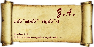 Zámbó Agád névjegykártya