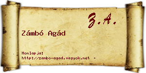 Zámbó Agád névjegykártya